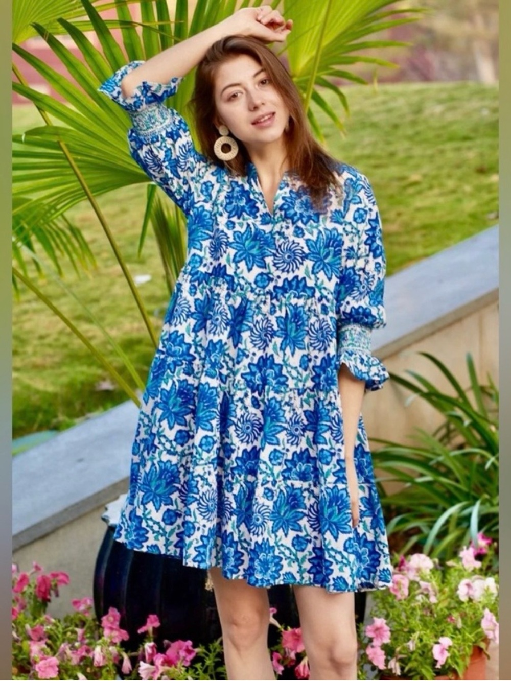 Sohana Nora Blue Floral Dress